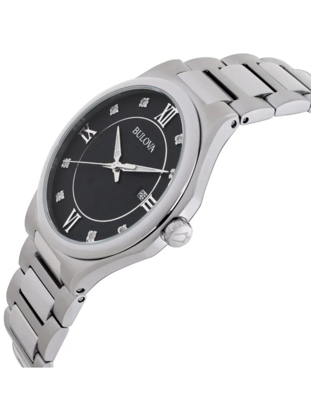 NWT Bulova Classic Quartz Crystal Black Dial Men's Watch